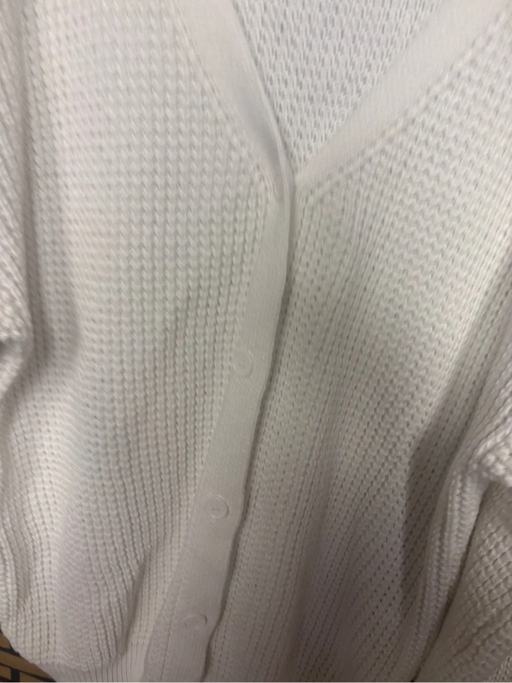 Qualfort white chunky knit button up cardigan size 3X